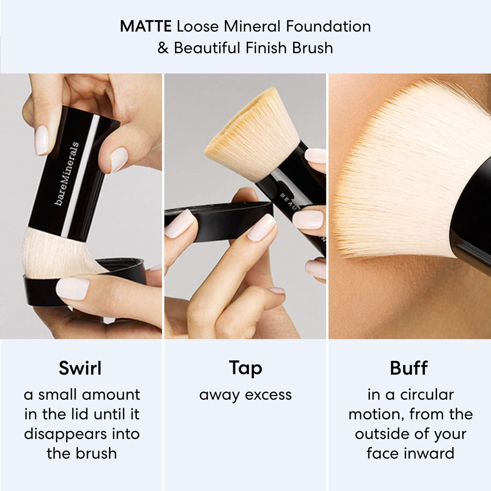 bareMinerals Original Matte Foundation SPF 15 compact in use during travel