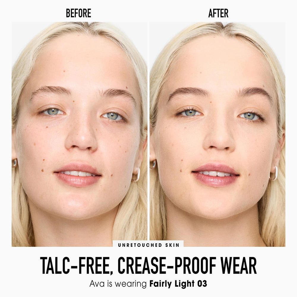 bareMinerals Original pressed powder foundation SPF 15 swatch on skin reveals natural luminous finish