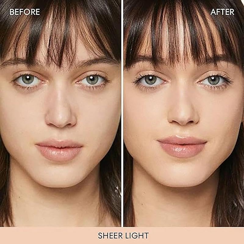 bareMinerals Original Veil blurring finish shows pore-smoothing effect