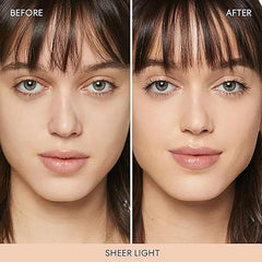 bareMinerals Original Veil blurring finish shows pore-smoothing effect