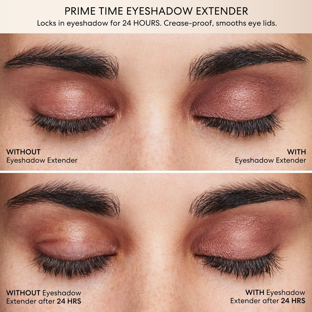 bareMinerals Prime Time Eyeshadow Extender 24 hour wear test demonstrating crease-proof performance