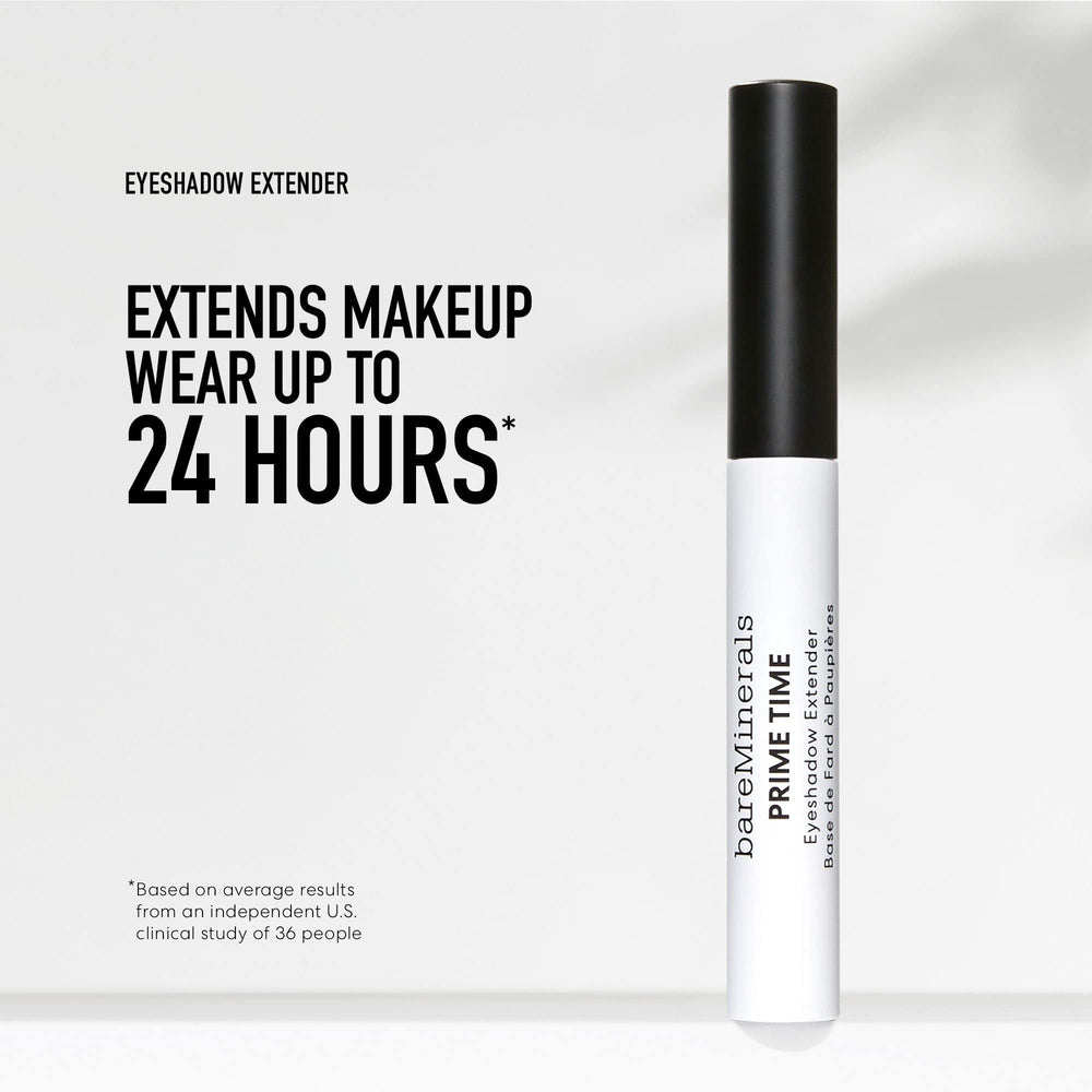 bareMinerals Prime Time Eyeshadow Extender closeup showing smooth skin texture for even application