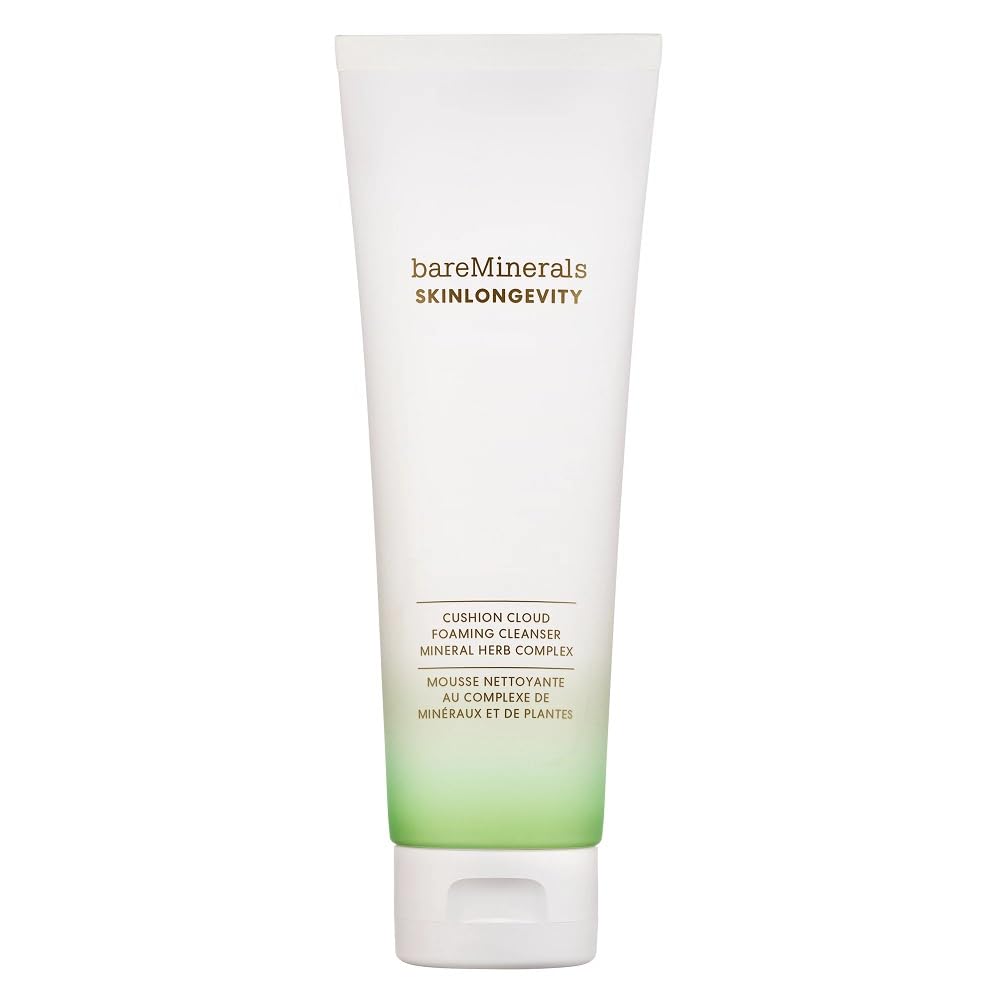 bareMinerals Skinlongevity cleanser bottle for daily makeup and sunscreen removal
