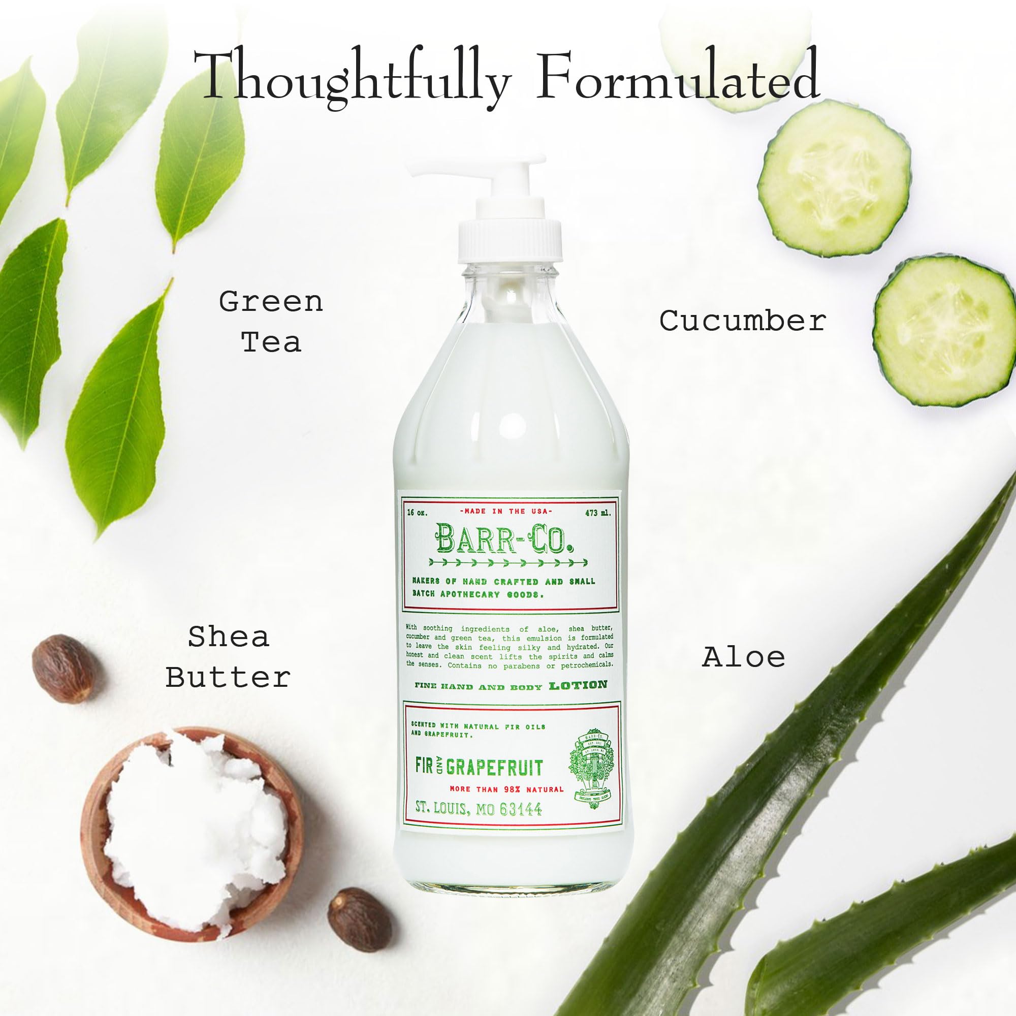 Close-up of the sustainable glass bottle emphasizing eco-friendly packaging