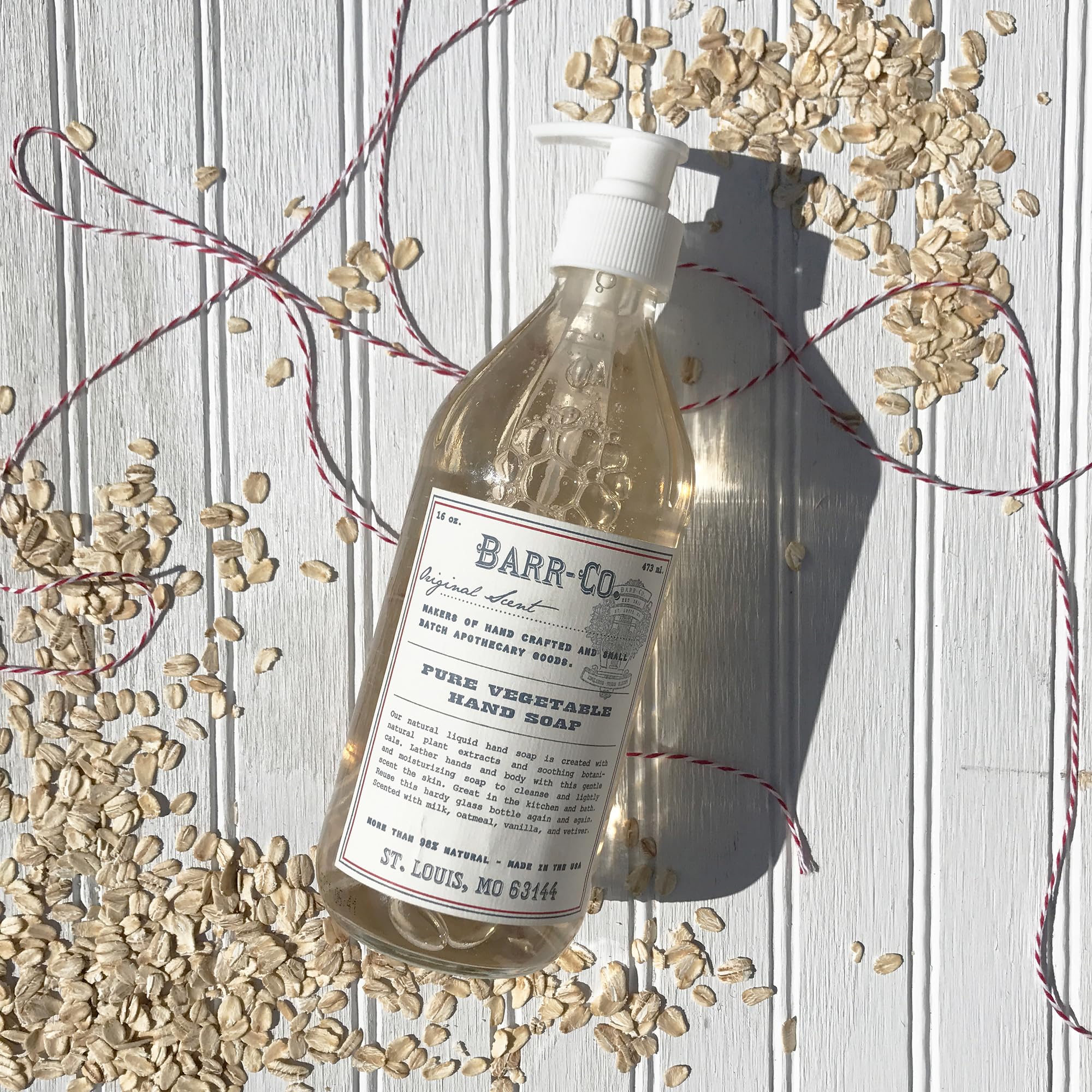 BARR-CO hand soap in bathroom setting for frequent hand washing.