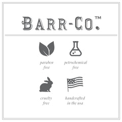 BARR-CO hand soap in kitchen scene highlighting fresh scent during cleanup.