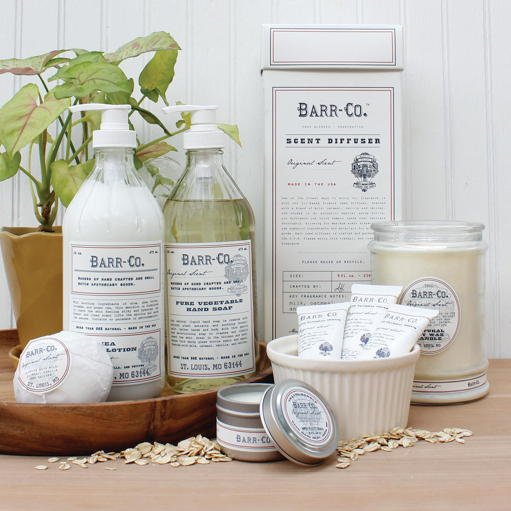 BARR-CO hand soap lather demonstrates creamy foam and gentle cleansing.