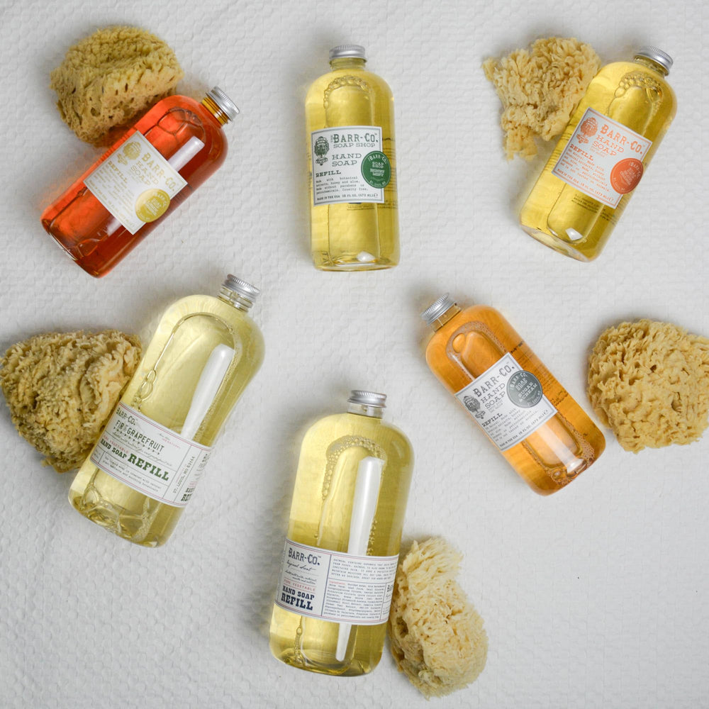BARR-CO hand soap refill citrus balsam scent evokes fresh kitchen ambience.