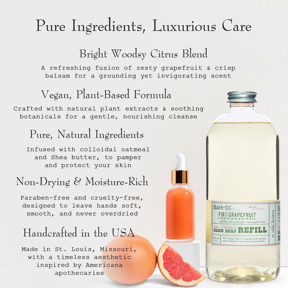 BARR-CO hand soap refill foam compatibility image shows ready-to-use with popular pumps.
