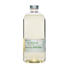 BARR-CO hand soap refill label closeup showing premium branding for easy kitchen and bath prep.