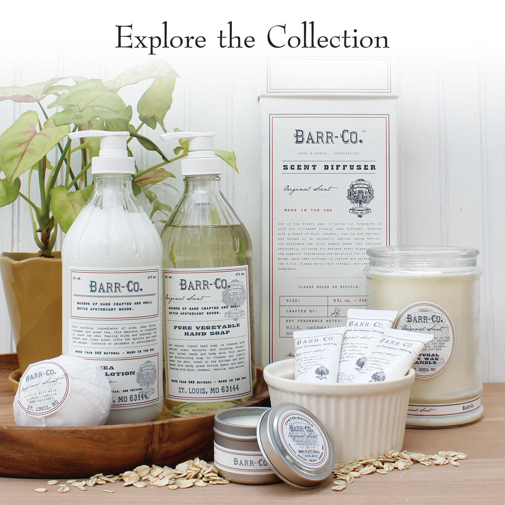 BARR-CO lotion texture close-up showing creamy, soothing consistency