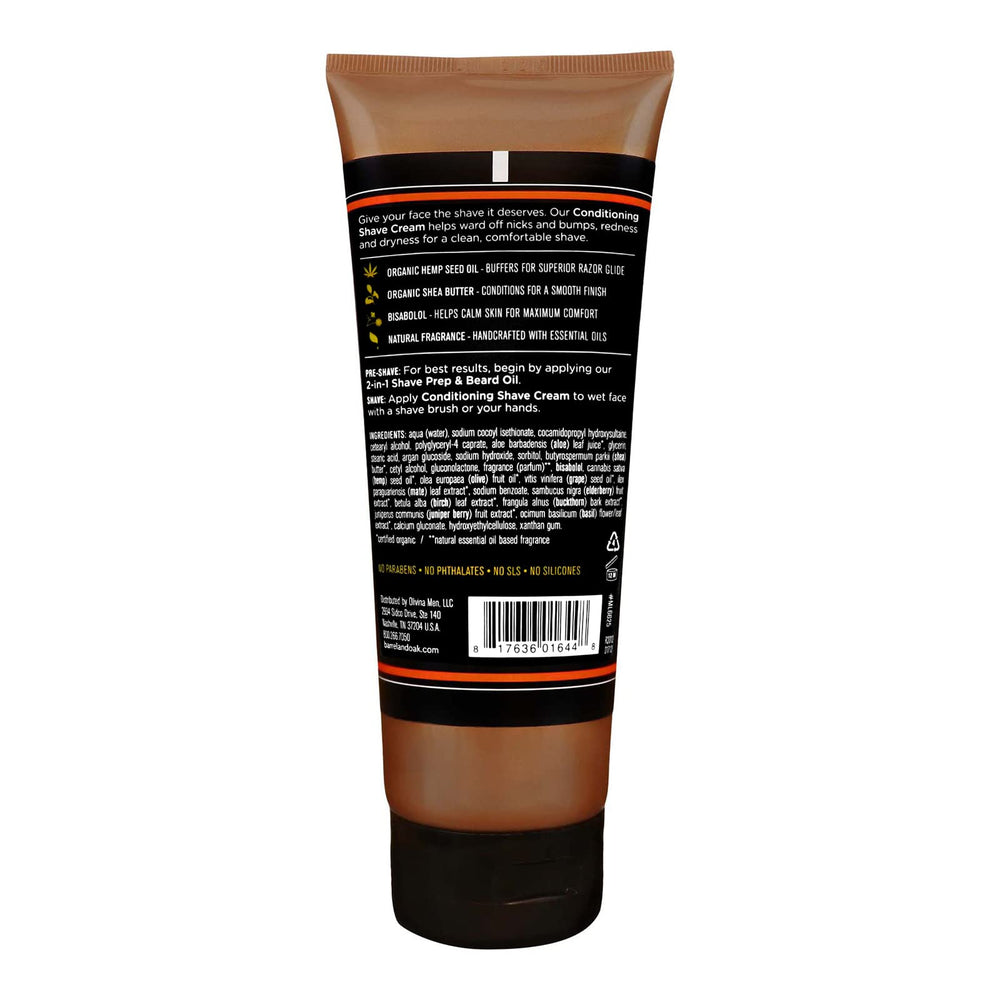 Barrel and Oak conditioning shave cream lather reveals rich foam for precise shaving.