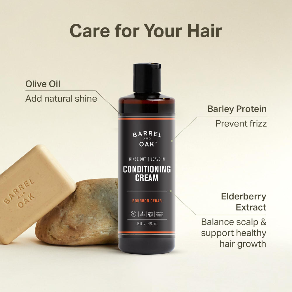 Barrel & Oak Leave-In Conditioner frizz-control results in smoother hair.