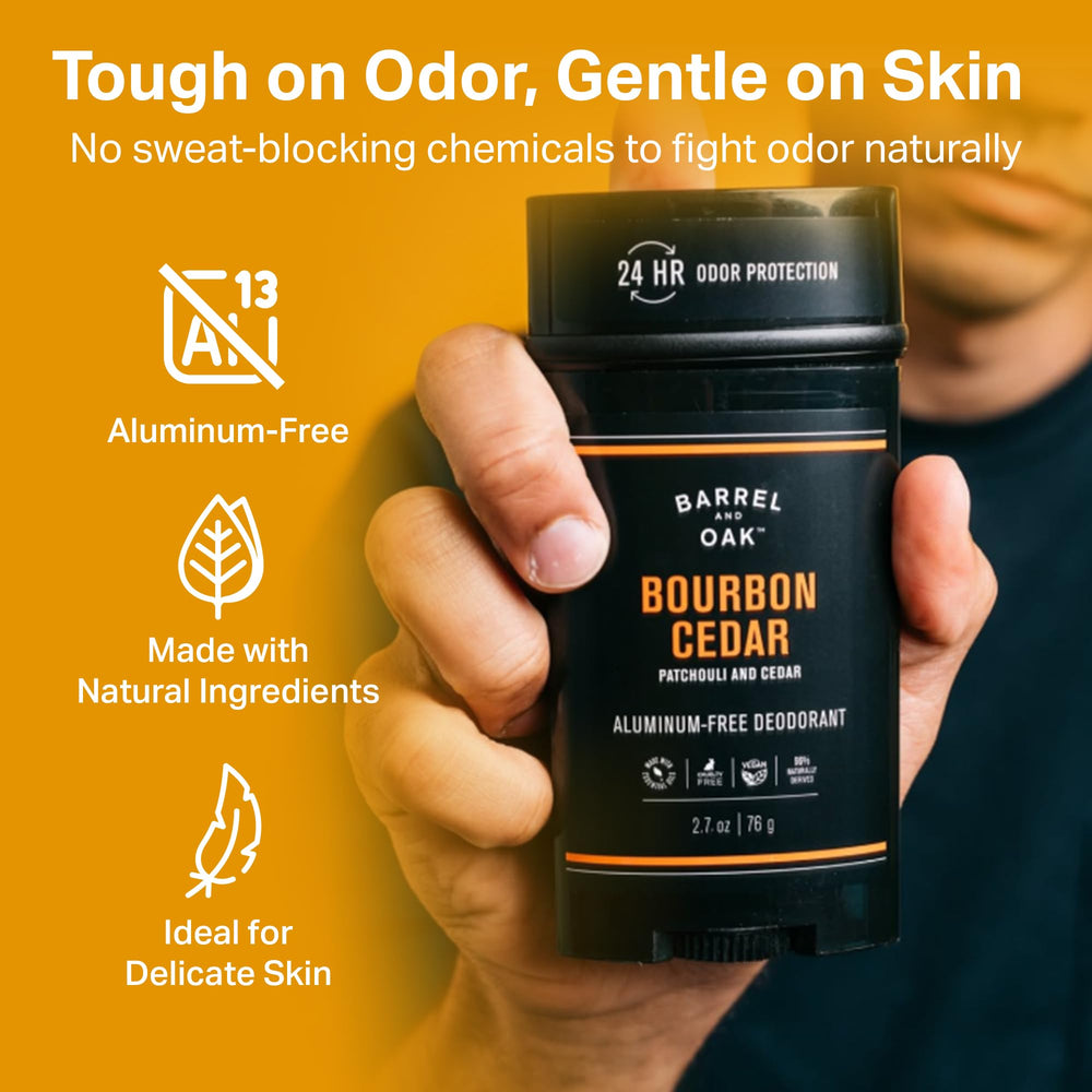 Barrel Oak deodorant underarm application shows gentle, skin-friendly use.