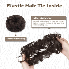 BARSDAR hair bun scrunchie elastic fit for secure all-day hold.