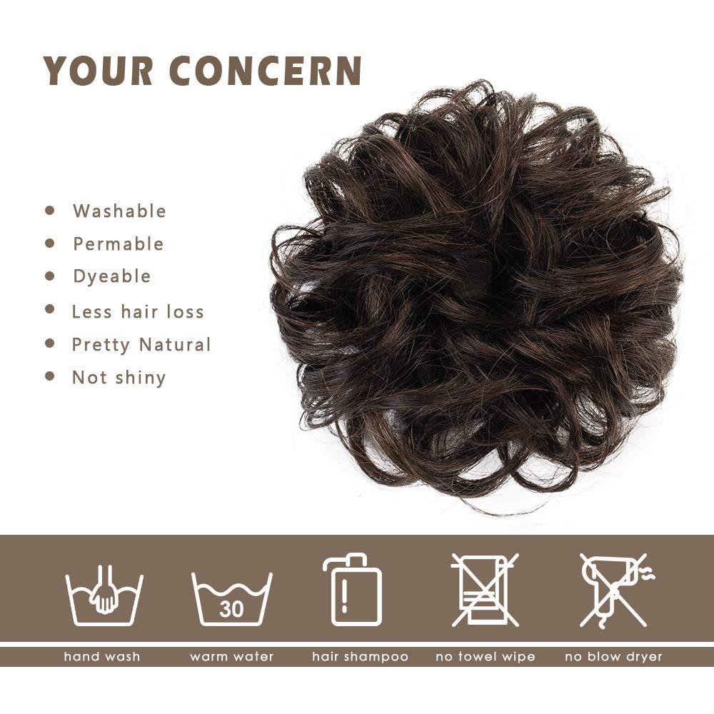 BARSDAR reusable washable human hair bun for long-lasting styling.
