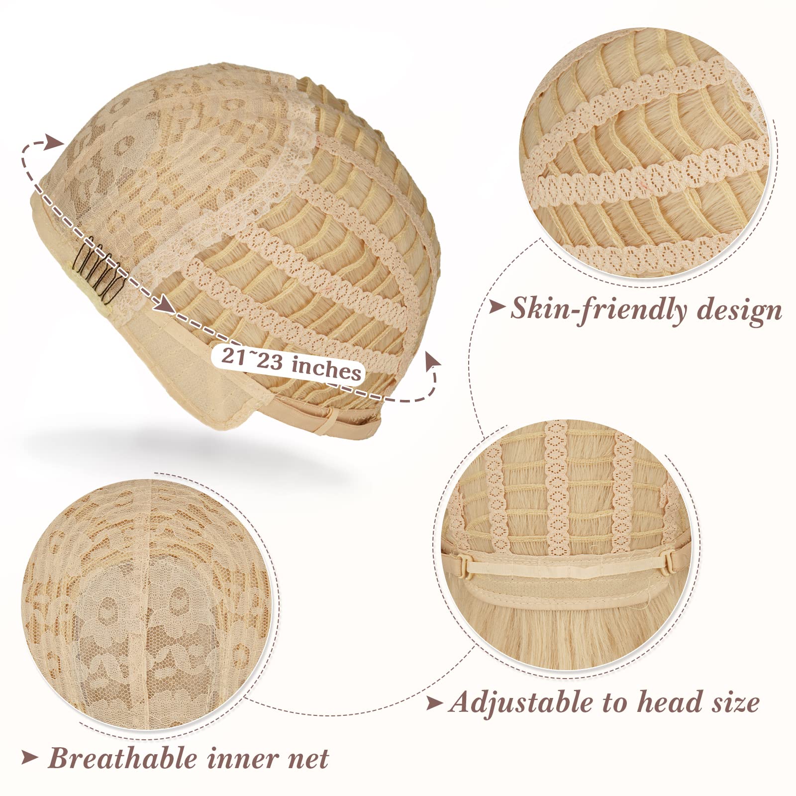 BARSDAR tangle-free synthetic fibers resist frizz and maintain fullness after washing.