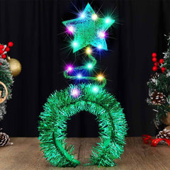 BARTOSI LED star headband for festive events, enhances nighttime visibility.