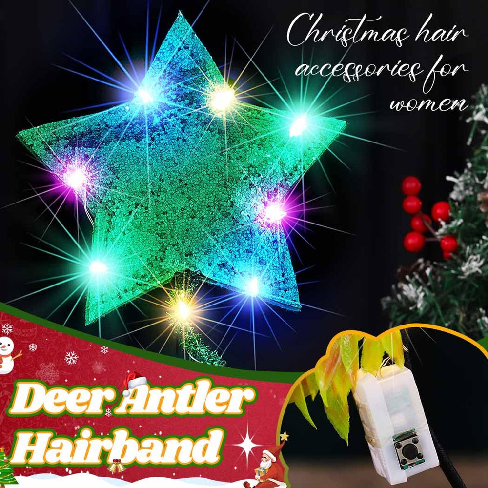 BARTOSI LED star headband with no-flash option offers steady festive glow.