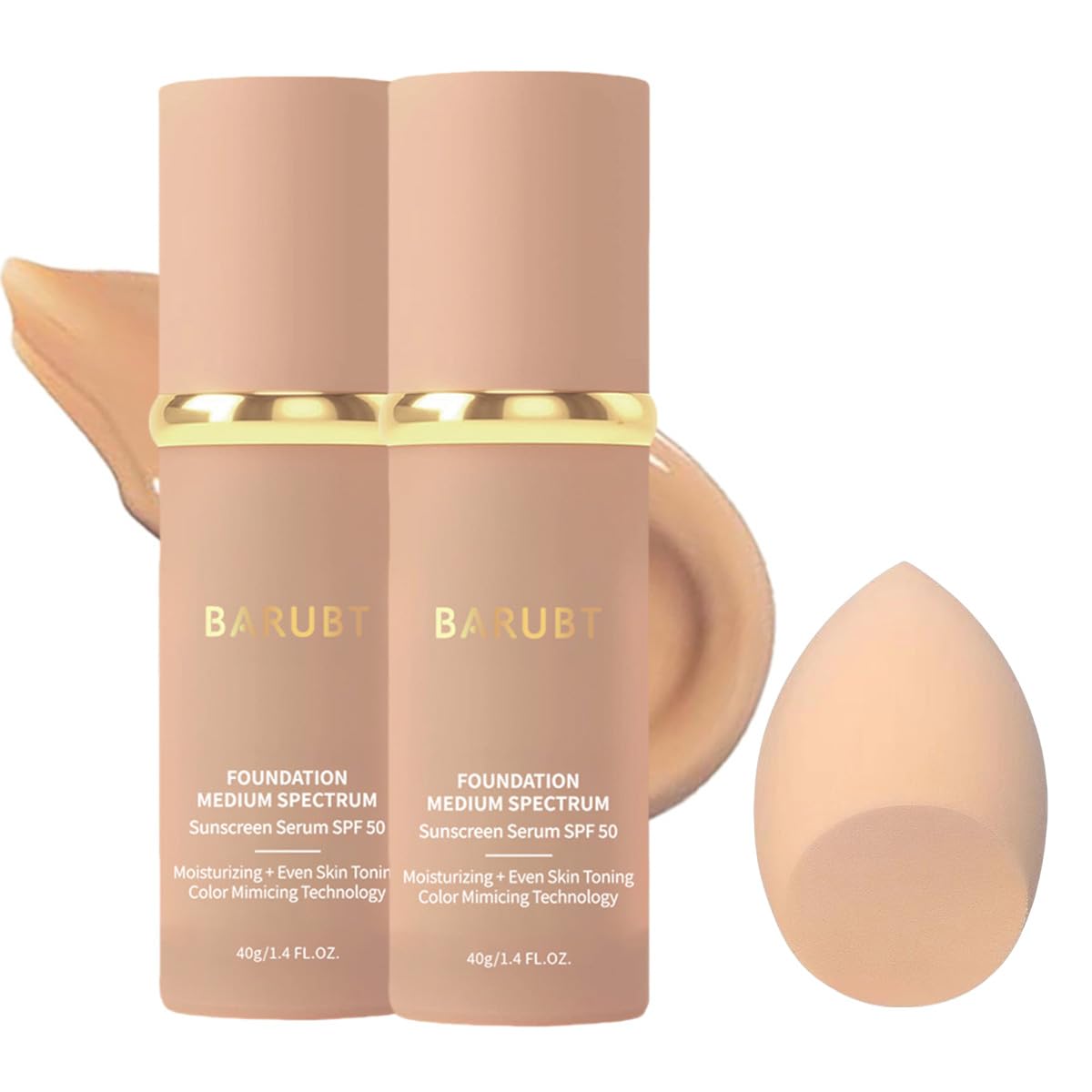BARUBT 4-in-1 foundation SPF50 pump delivers quick, even coverage for daily wear.