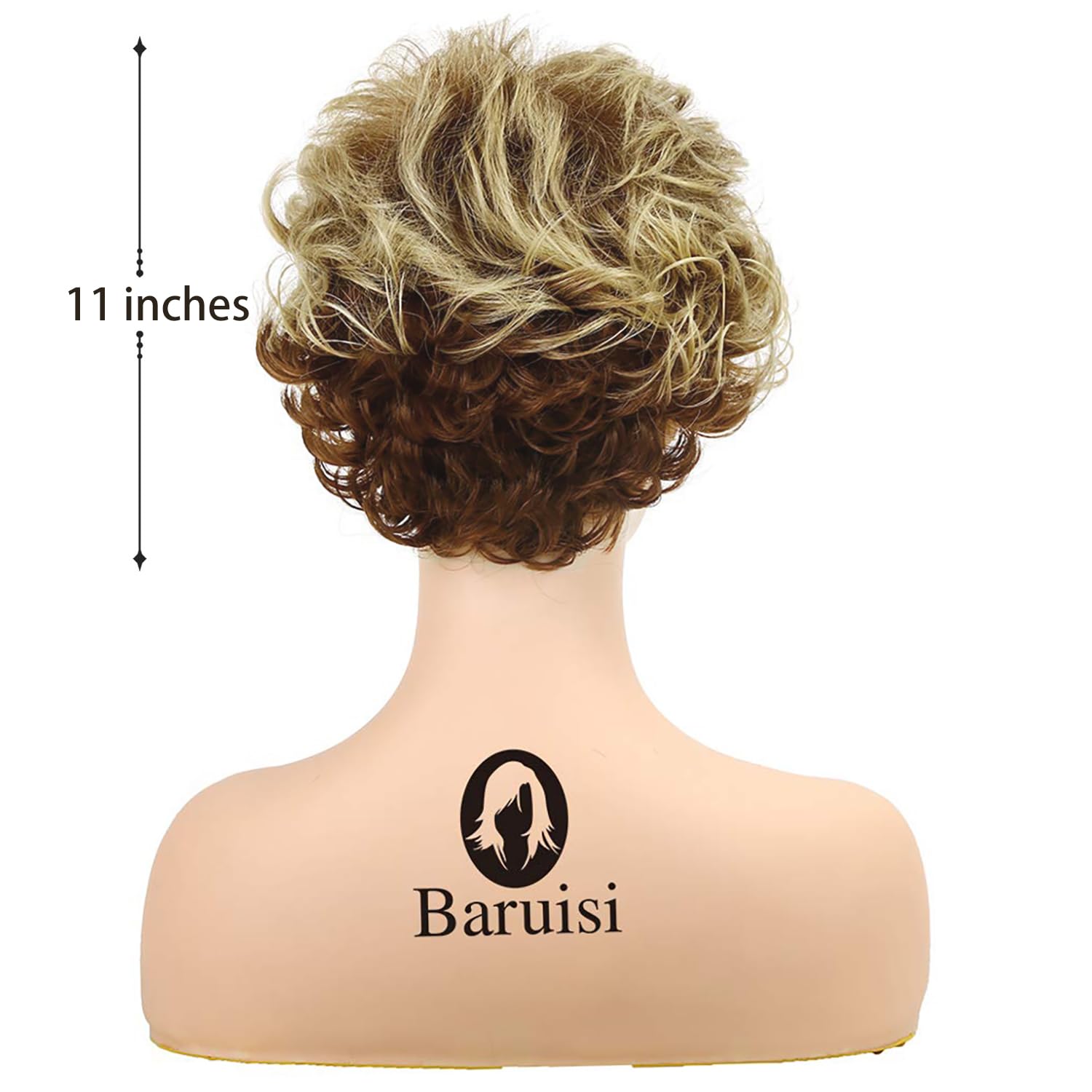 Baruisi brown wig 11-inch length—compact, lightweight volume
