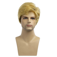 Baruisi Men Wig short blonde side view for lightweight comfort