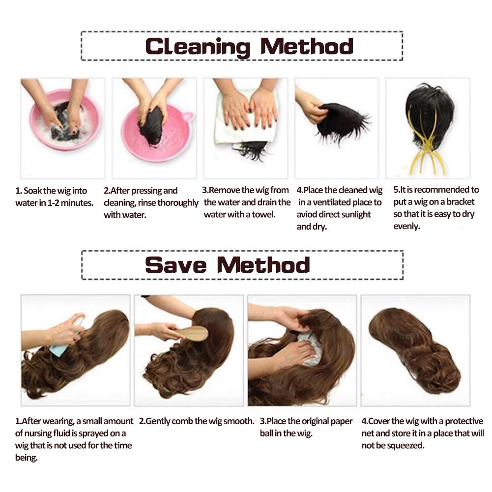 Baruisi Wash Care guide for lightweight wig with easy cold-water cleaning