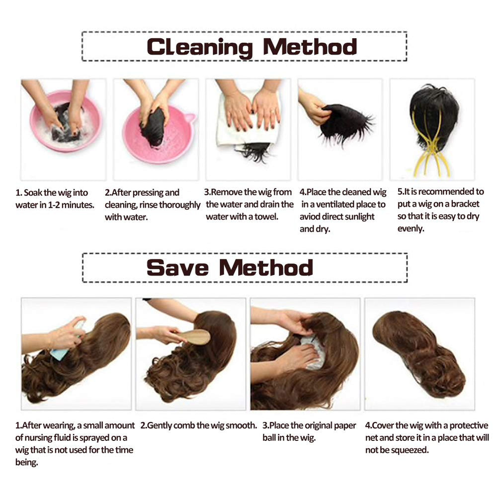 Baruisi Wash Care guide for lightweight wig with easy cold-water cleaning