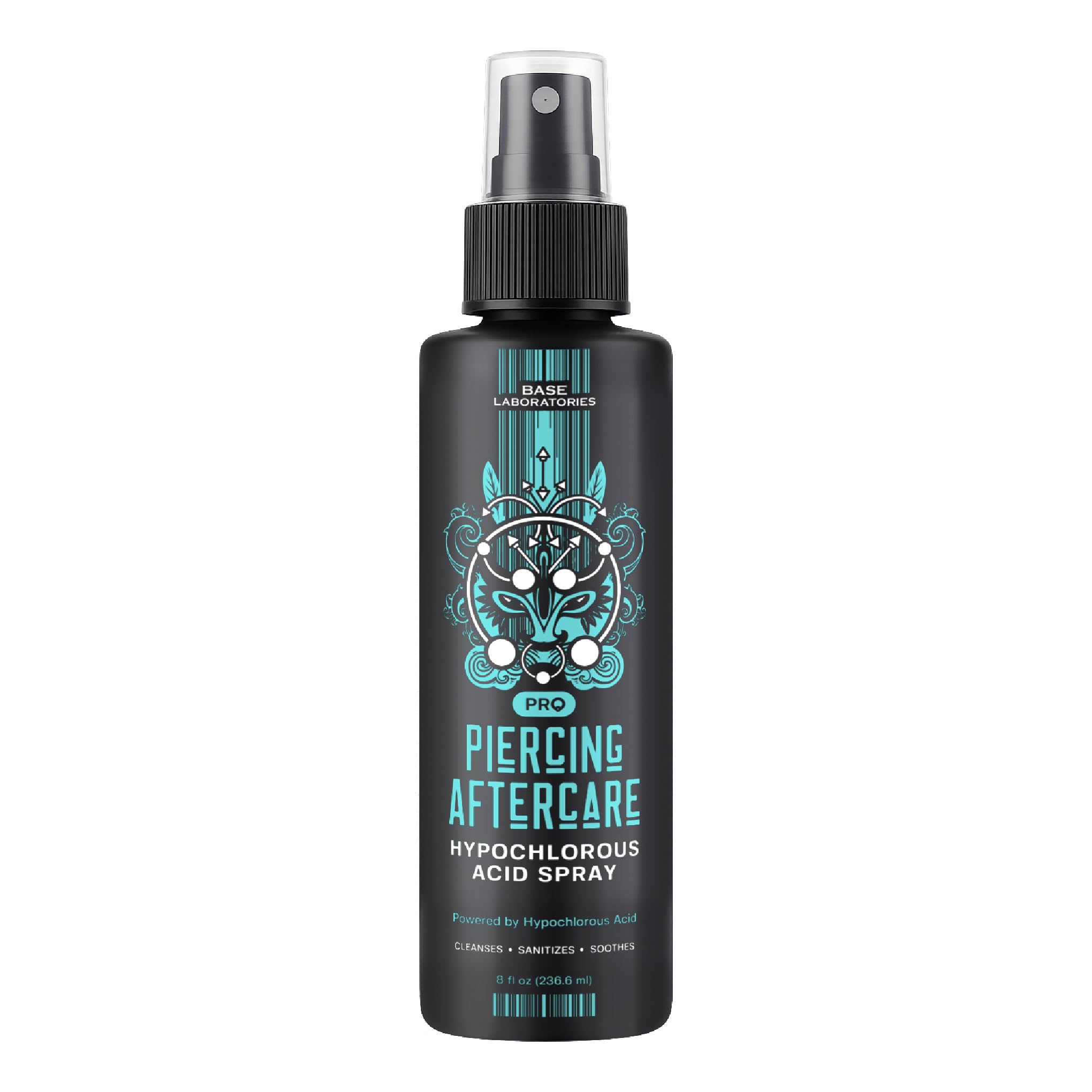 Base Laboratories ear piercing HOCl clean solution ready for daily care.