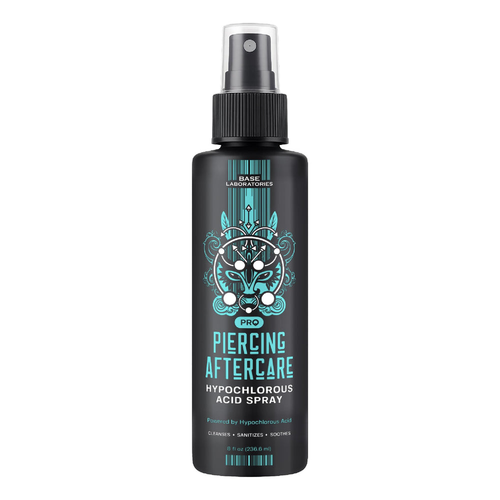 Base Laboratories ear piercing HOCl clean solution ready for daily care.