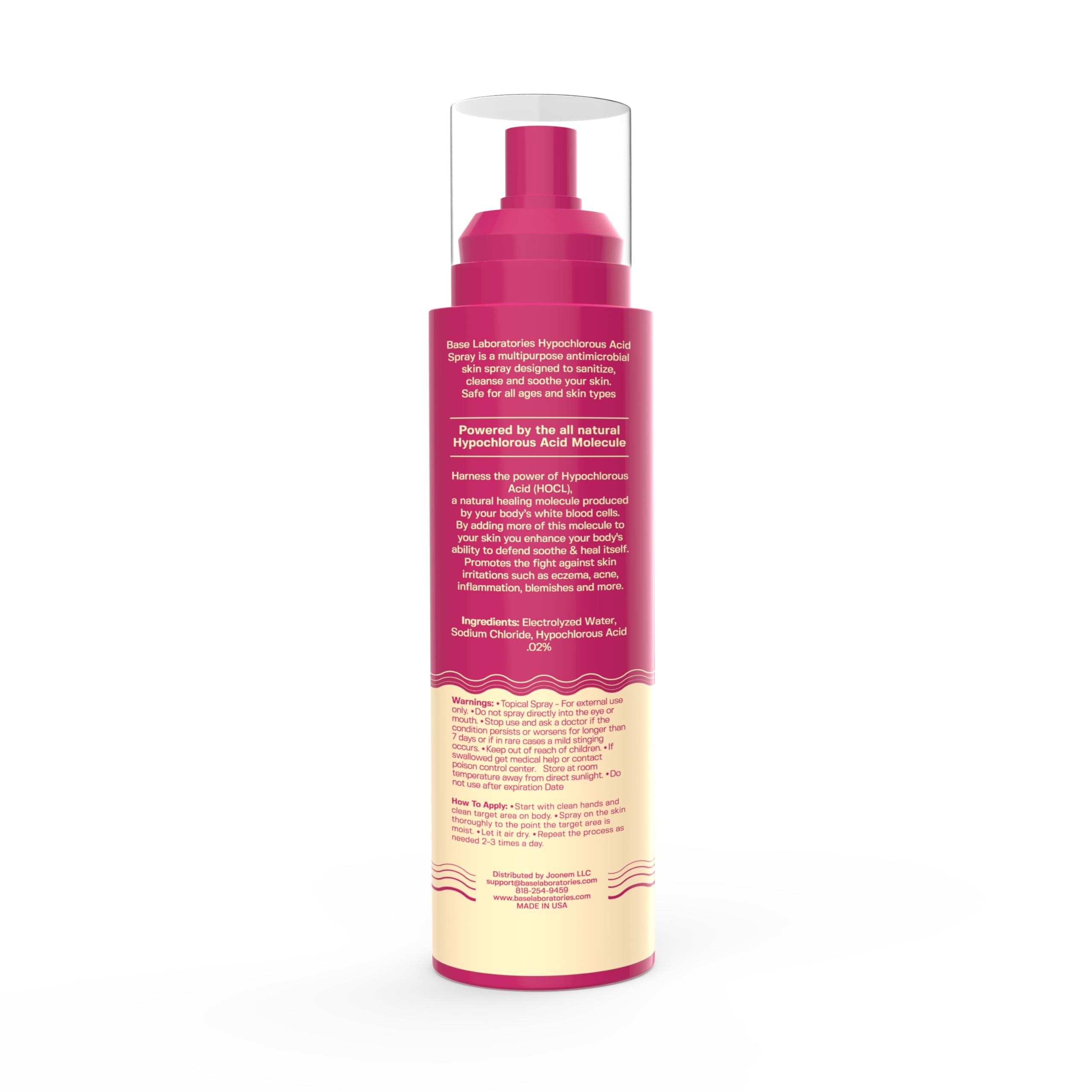 BASE LABORATORIES Hypochlorous spray tattoo-piercing aftercare option