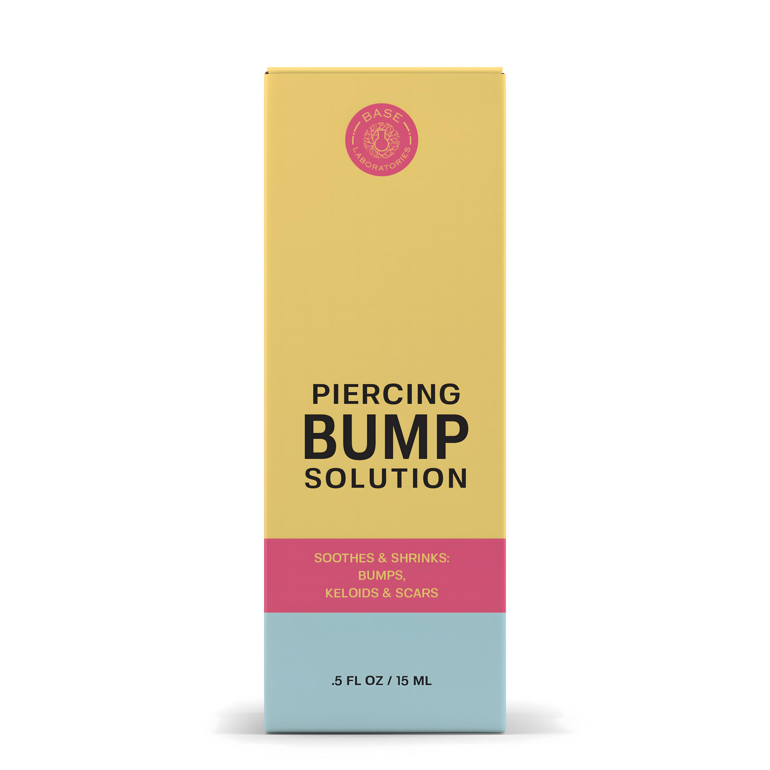 BASE LABORATORIES jojoba grapeseed oil blend close-up highlights moisture for skin around piercings