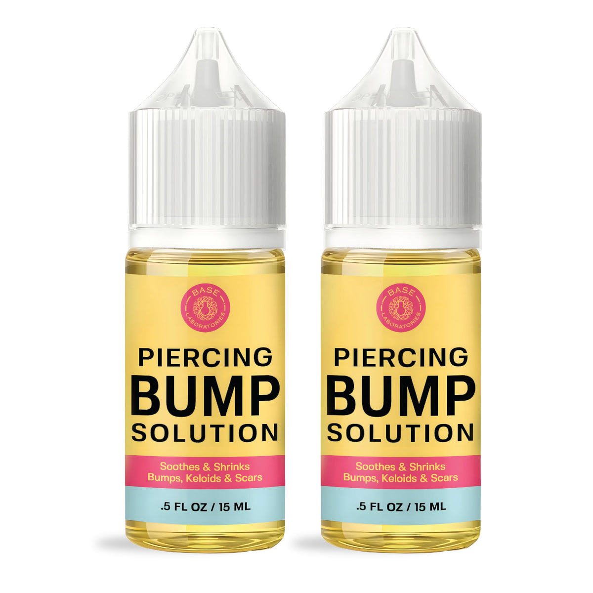 BASE LABORATORIES piercing bump removal 2-pack box image shows convenient at-home aftercare for bumps