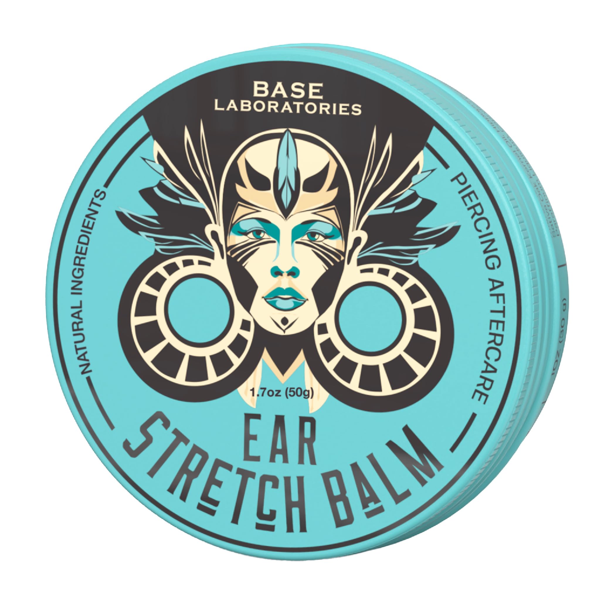 BASE LABORATORIES ear stretching balm pour shows creamy, easy-glide texture for gauge prep
