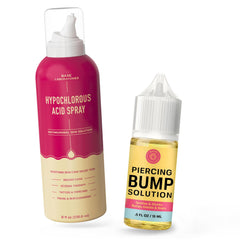Base Labs Piercing Bump Solution Oil bottle supports bump reduction for new piercings.