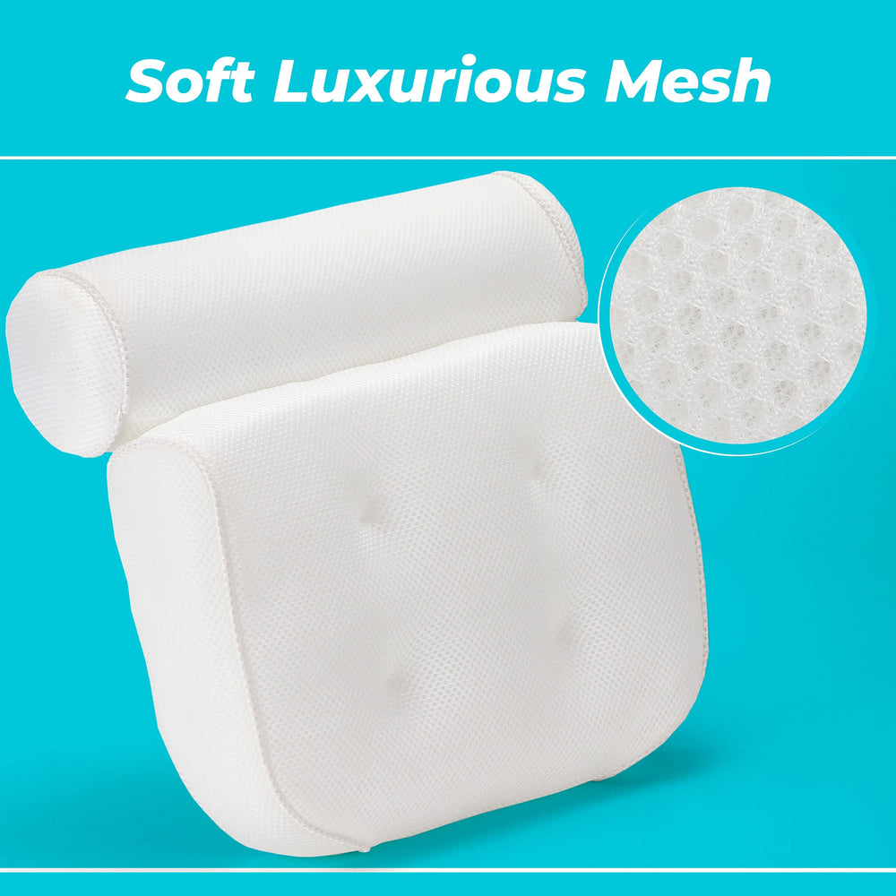 Basic Concepts bath pillow with a drying hook dries quickly after use.