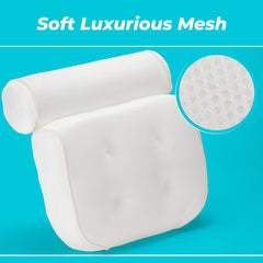 Basic Concepts bath pillow with a drying hook dries quickly after use.