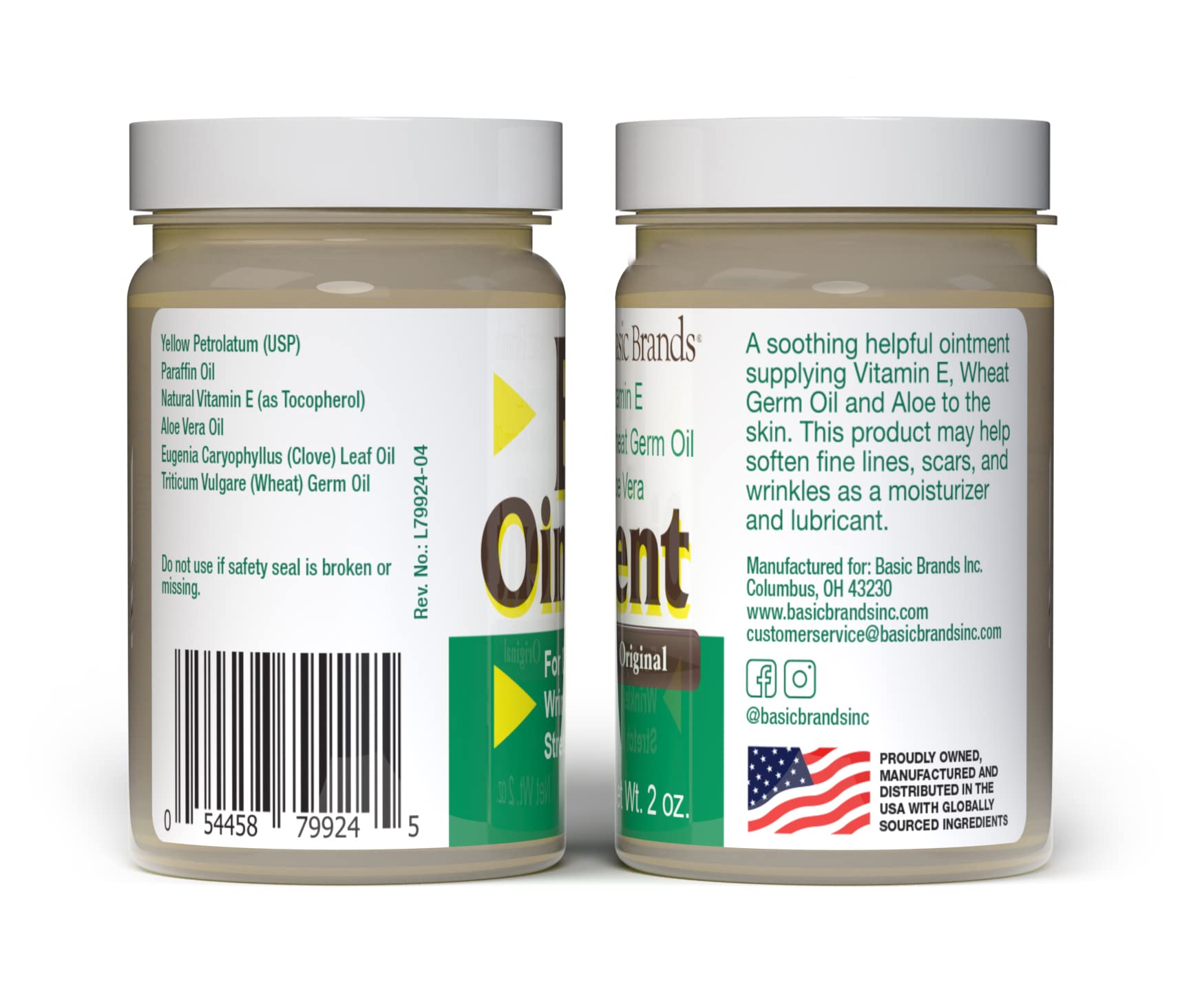 Basic Organics Vitamin E Ointment texture showcases a non-greasy feel that seals moisture.