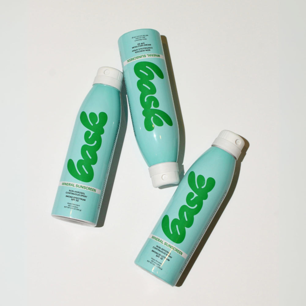 Bask Suncare 5.5 oz bottle indicates lightweight hydration benefits