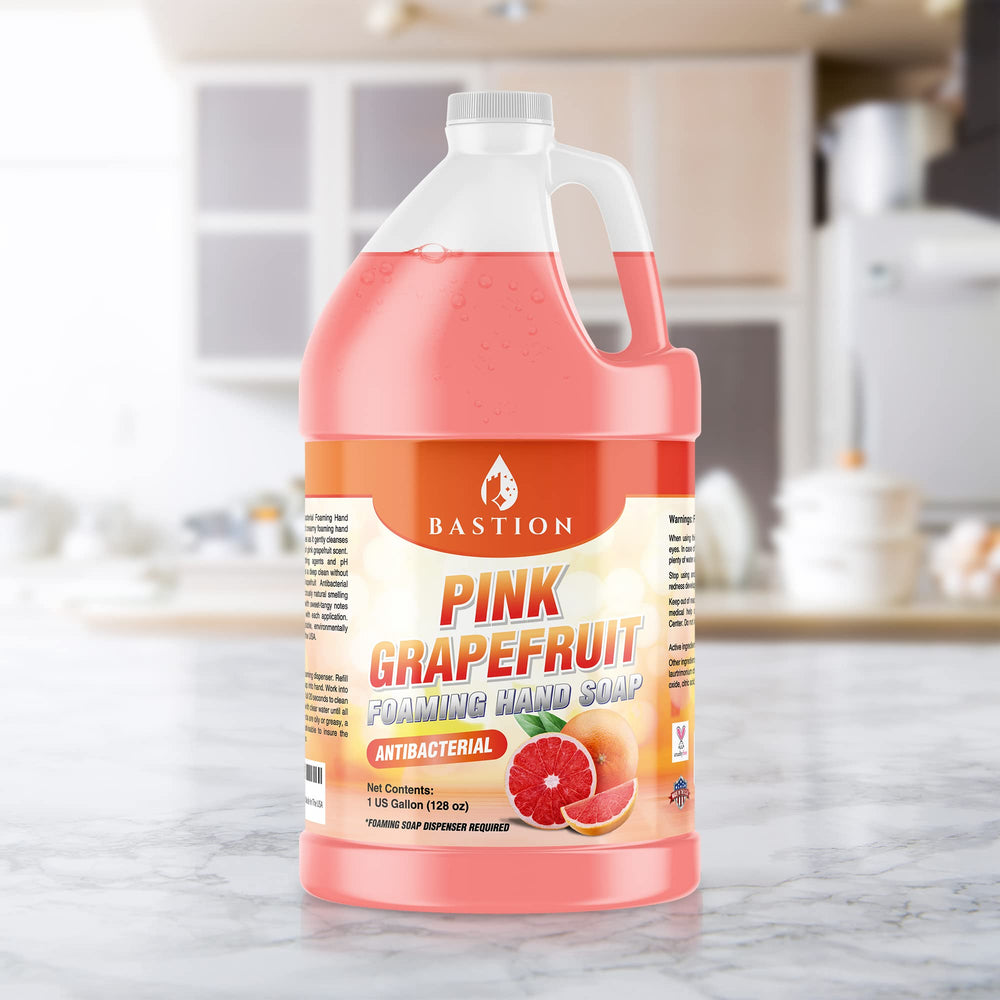 1-gallon Bastion refill bottle reduces waste and keeps dispensers stocked.