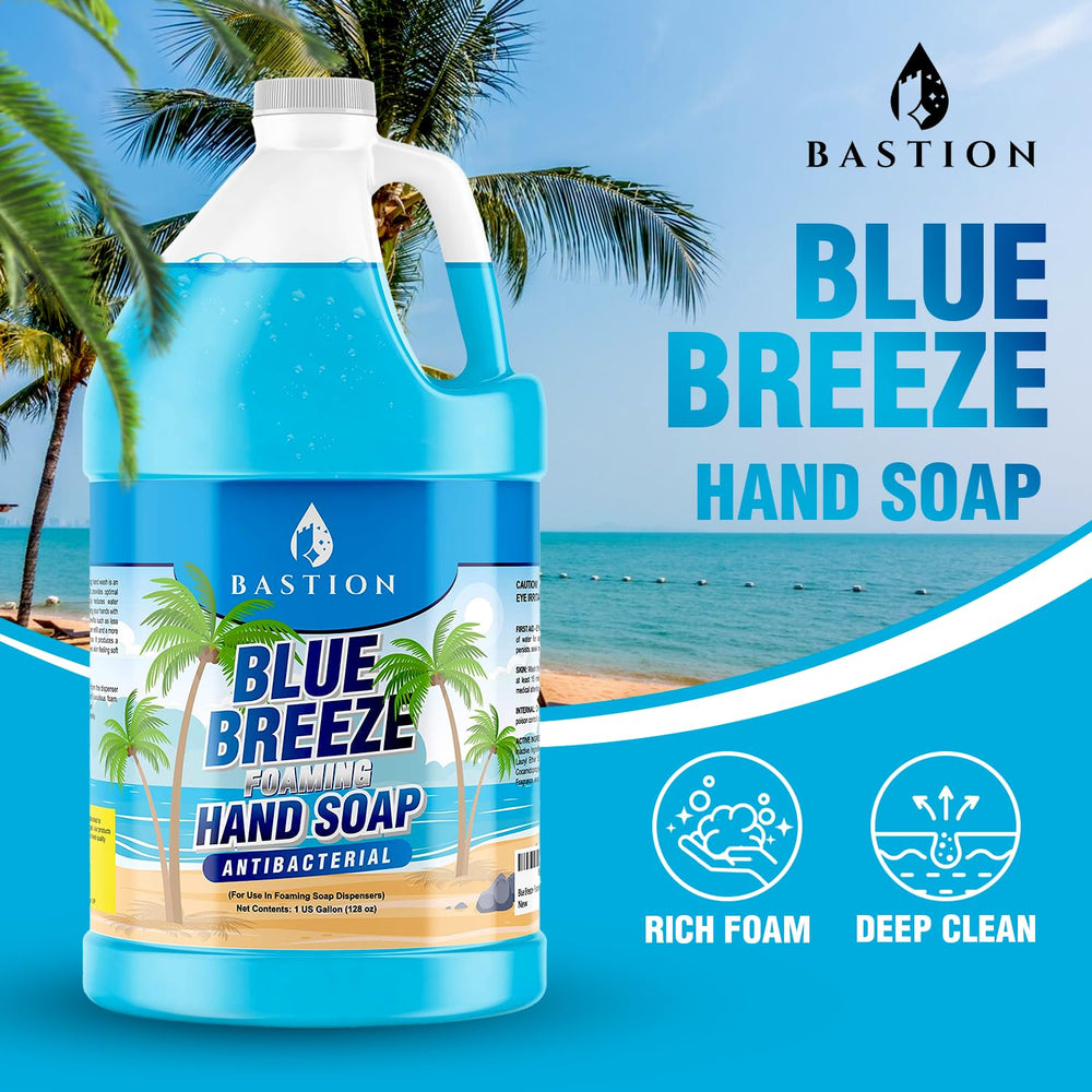 Bastion Blue Breeze residue-free cleanse leaves hands feeling smooth.