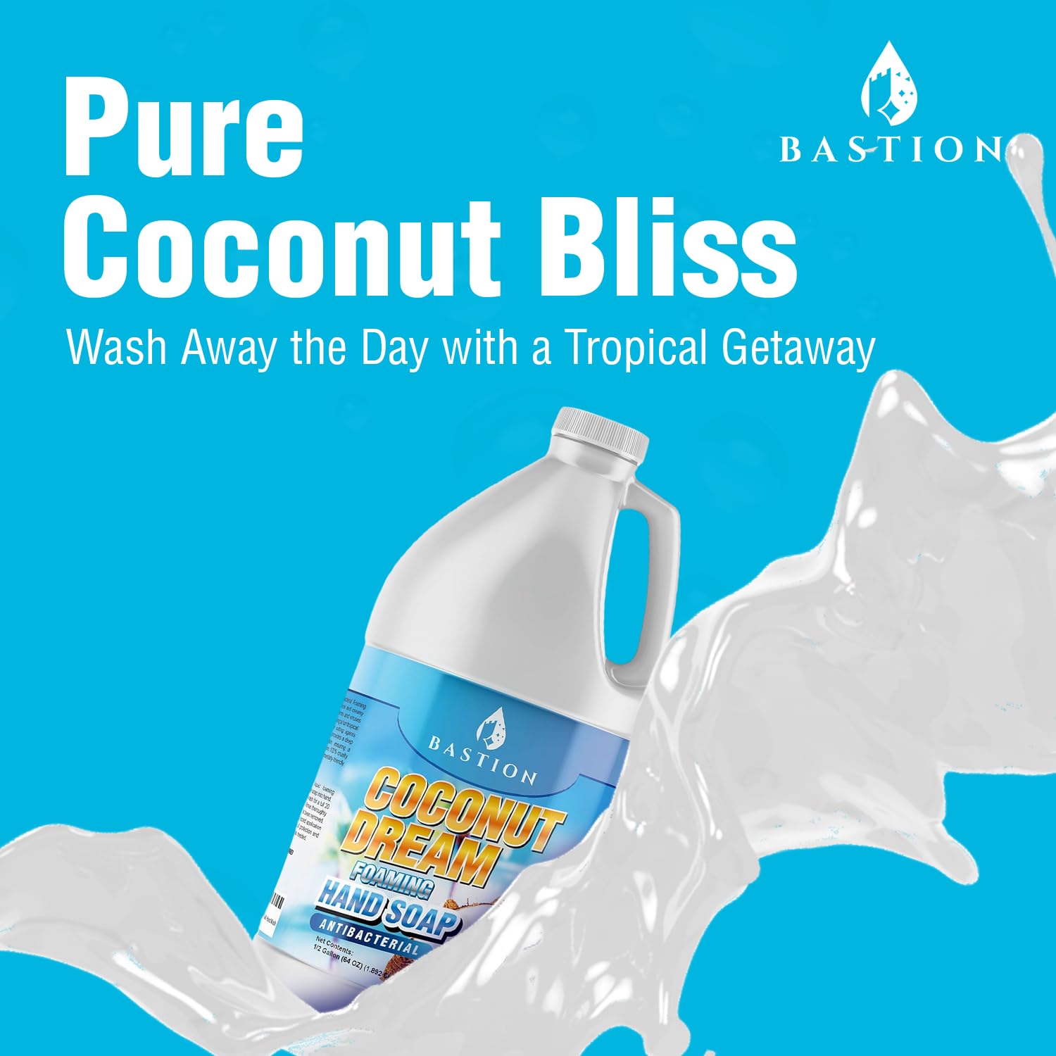 Bastion Coconut Dream scented hand soap in use during wash