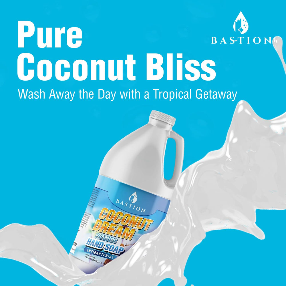 Bastion Coconut Dream scented hand soap in use during wash
