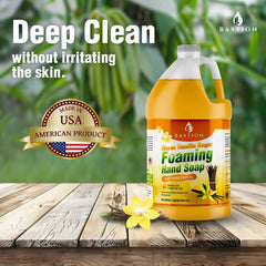 Bastion moisturizing foaming soap emphasizes soft skin after use.
