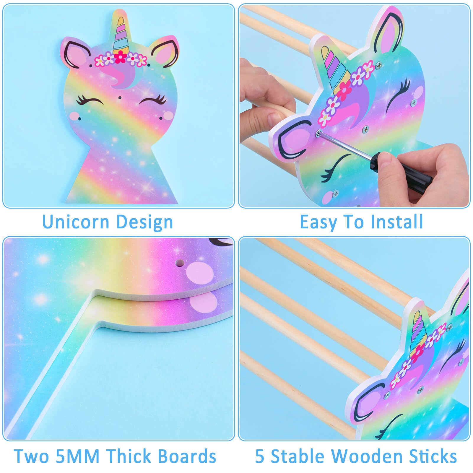 Basumee packaging contents show screws wood sticks and screwdriver