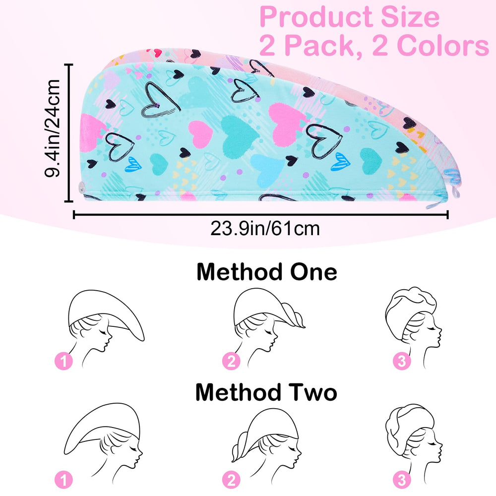 Basumee microfiber hair towel wrap mermaid pattern blue cozy kid-friendly drying