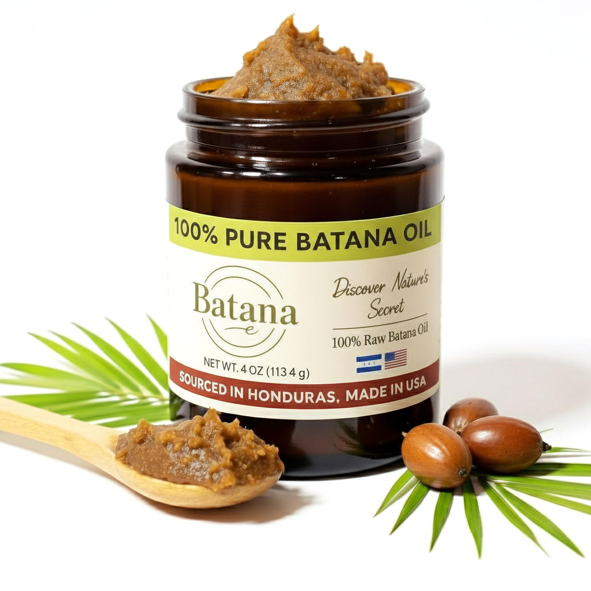BatanaCo unrefined Batana Oil jar shows a pure formula for hair nourishment