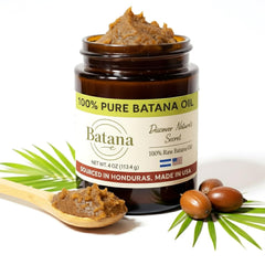 BatanaCo unrefined Batana Oil jar shows a pure formula for hair nourishment
