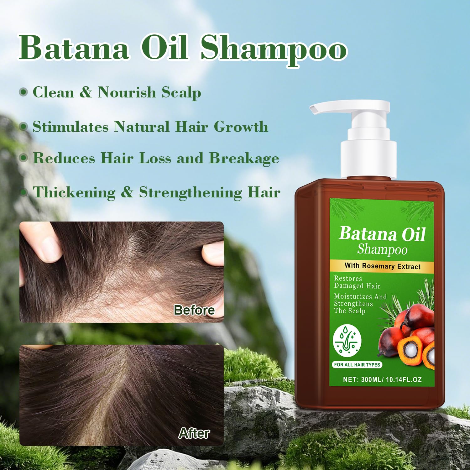 Close-up of bottle pouring shampoo emphasizes deep hydration for color-treated or dry hair.