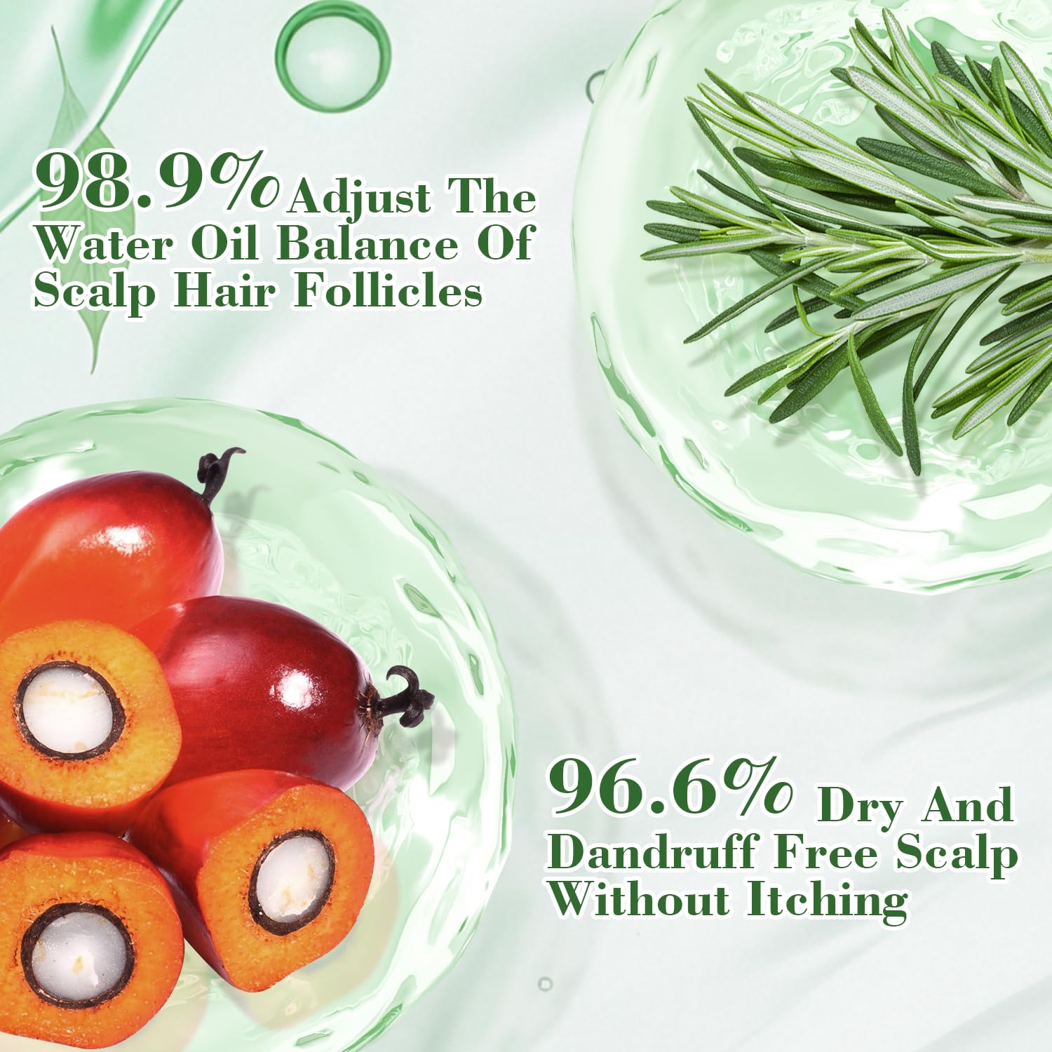 Root lifting action of the shampoo on fine hair for added volume.